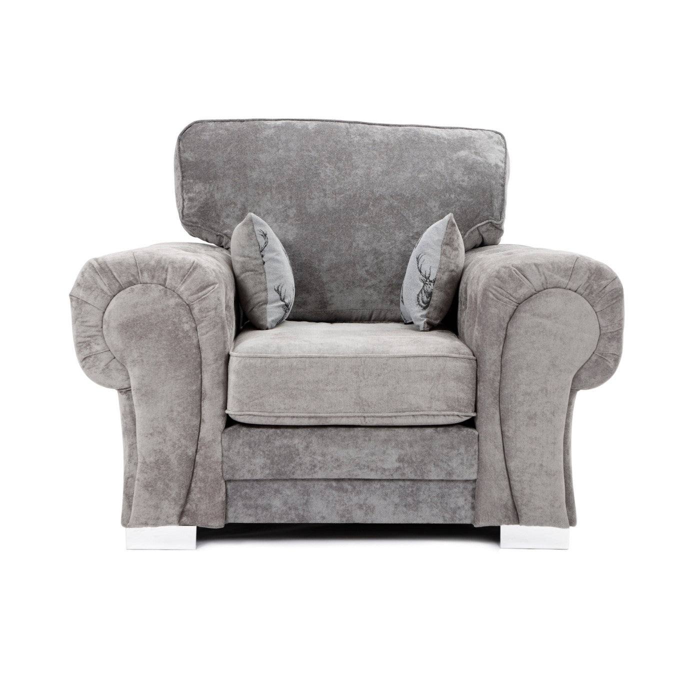 Verona Corner Sofa, 4 Seater Scatter Back Grey or Mink - Furniture Network