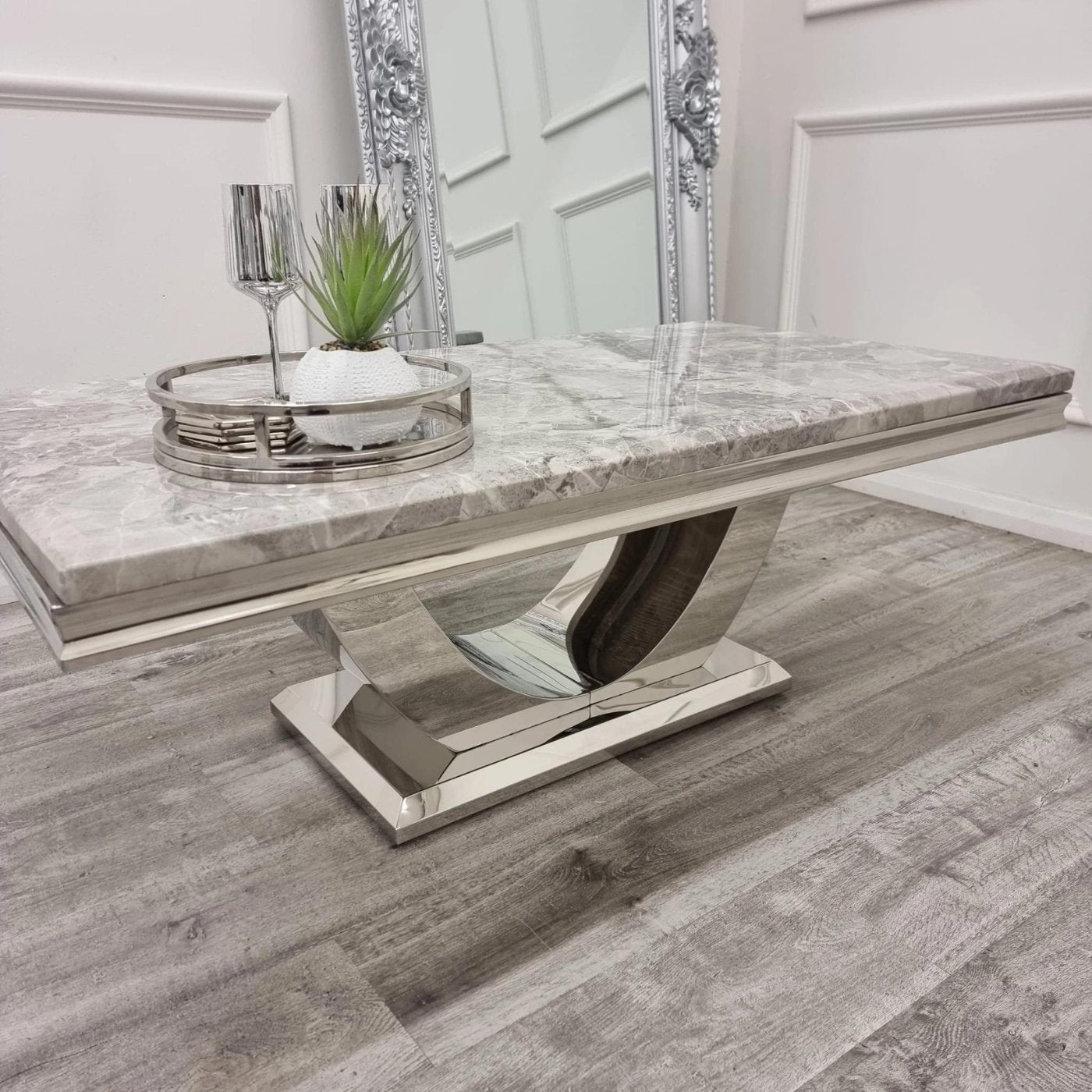 Arial Marble Coffee Table in White, Black or Grey - Furniture Network