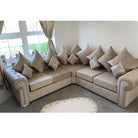 Oakland Scatter Back Velvet Corner Sofa in Beige or Grey Velvet - Furniture Network