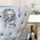 Arriana Marble Dining Table with 4 Velvet Chelsea Lion Knocker Chairs - Furniture Network