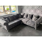 Oakland Scatter Back Velvet Corner Sofa in Beige or Grey Velvet - Furniture Network