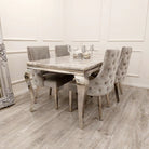 Louis Square, or Round Marble or Glass Dining Table - White, Grey, Black - Furniture Network