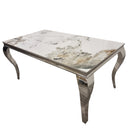 Louis Square, or Round Marble or Glass Dining Table - White, Grey, Black - Furniture Network