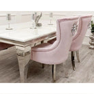 Megan Dining Chair with Lion Knocker & Plain Back - Pink, Cream, Grey - Furniture Network