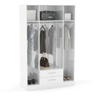 Lynx 4 Door Mirrored Wardrobe in White - Furniture Network