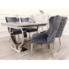 Arriana Dining Table - White, Grey, or Black Marble Effect or Glass - Furniture Network