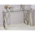 Ningbo Clear Glass Chrome Frame Hallway Console Table - Furniture Network