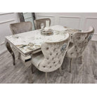 Louis Square, or Round Marble or Glass Dining Table - White, Grey, Black - Furniture Network