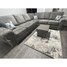 Verona Full Back 6 Seater Left or Right Large Corner Sofa Grey - Furniture Network