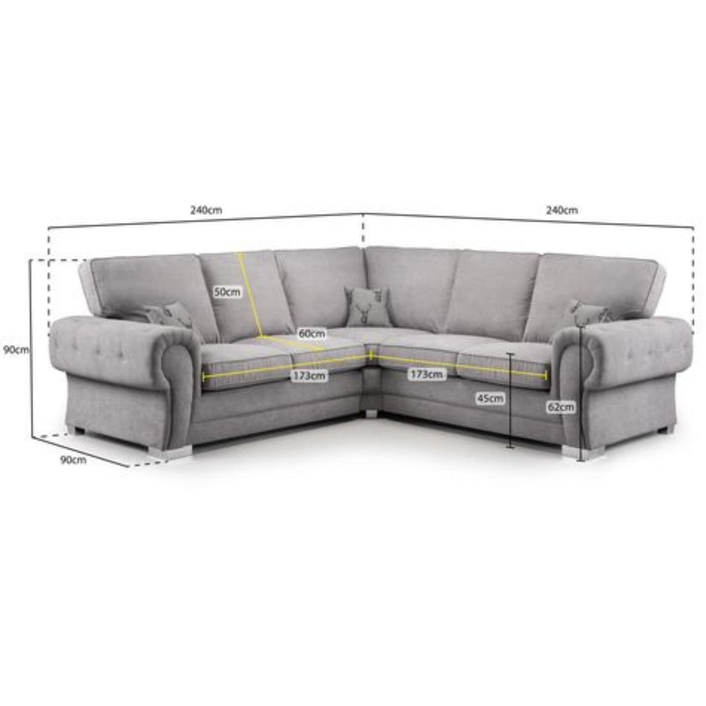 Verona Full Back 2C2 Corner Sofa 5 Seater - Furniture Network