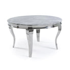 Louis Square, or Round Marble or Glass Dining Table - White, Grey, Black - Furniture Network