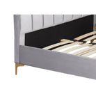 Clover Grey Velvet Fabric Bed - Queen, Double, King - Furniture Network