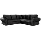 Tangent Corner Sofa in Black or Silver Crushed Velvet - Furniture Network