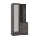 Nevada 1 Door Open Shelf Mirrored Wardrobe - Furniture Network