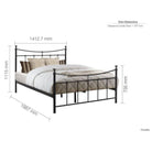 Emily Cream or Black Metal Bed - Single, Queen, Double - Furniture Network