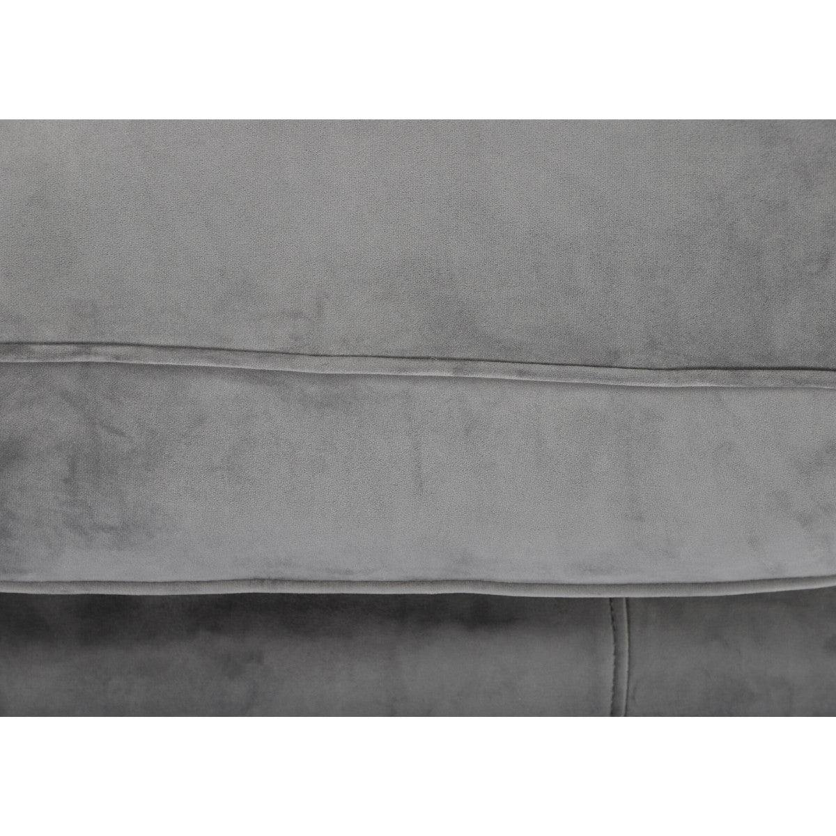 Oakland Full Back Velvet Corner Sofa in Grey Velvet - Furniture Network