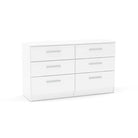 High-Gloss Lynx 6 Drawer Chest in Grey, Black, White, Brown, Silver - Furniture Network