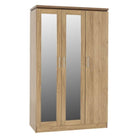 Charles 3 Door All Hanging Brown Mirrored Wardrobe - Furniture Network