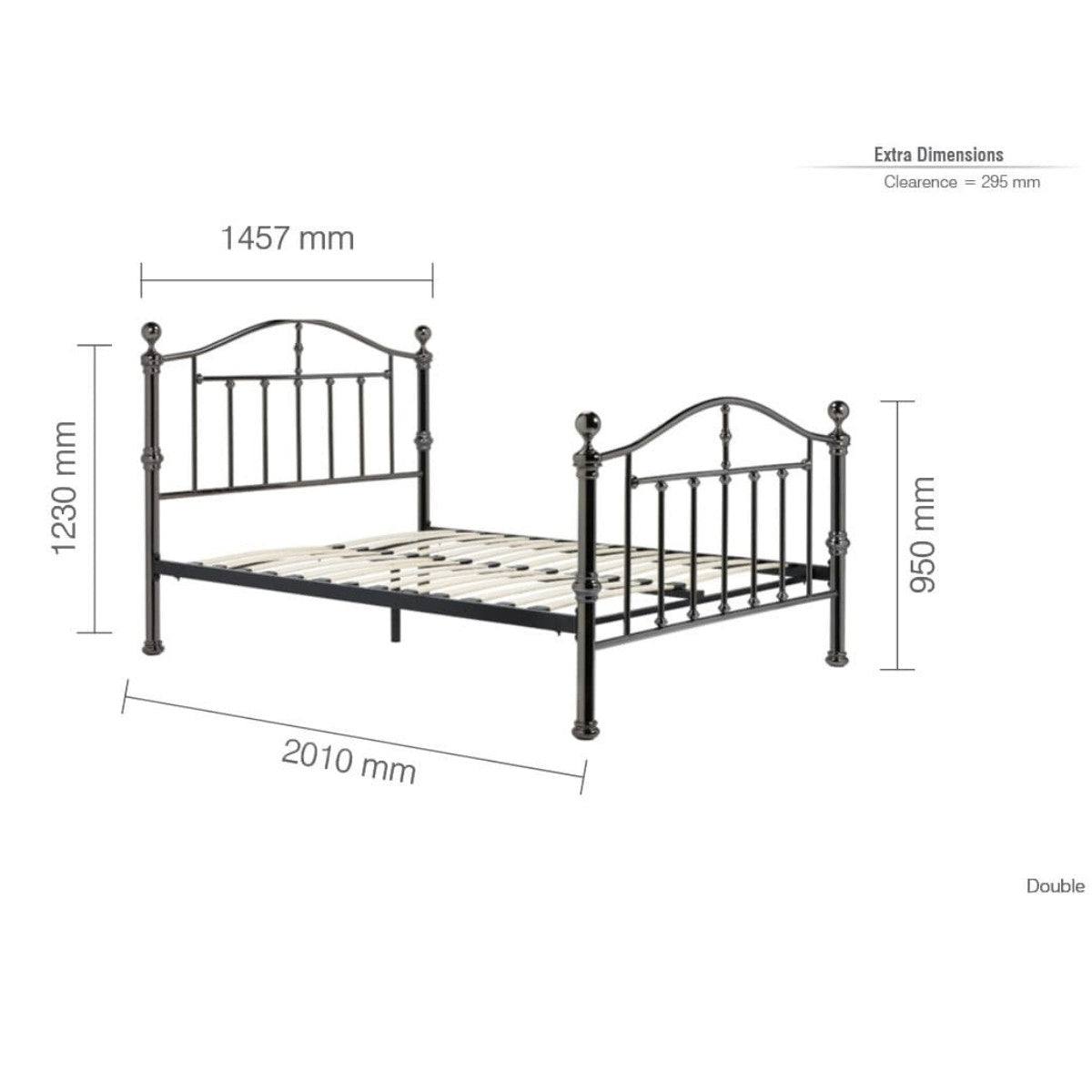 Victoria Black Metal Bed - Double or King Size - Furniture Network