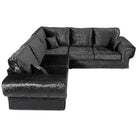 Tangent Corner Sofa in Black or Silver Crushed Velvet - Furniture Network