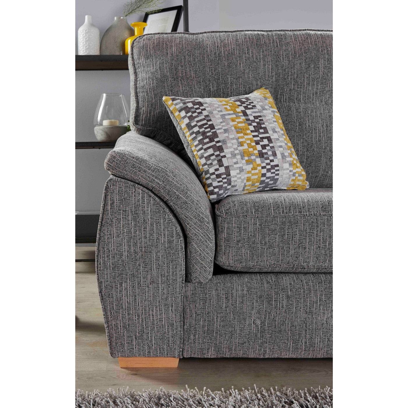 Bespoke Ashley Corner Sofa, Footstool, Armchair - Grey, Black, Silver - Furniture Network