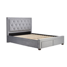 Woodbury Grey Velvet Fabric Storage Bed - Double, King, Super King - Furniture Network