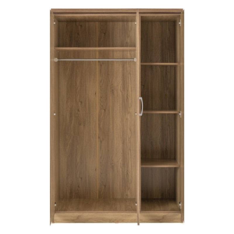 Charles 3 Door All Hanging Brown Mirrored Wardrobe - Furniture Network