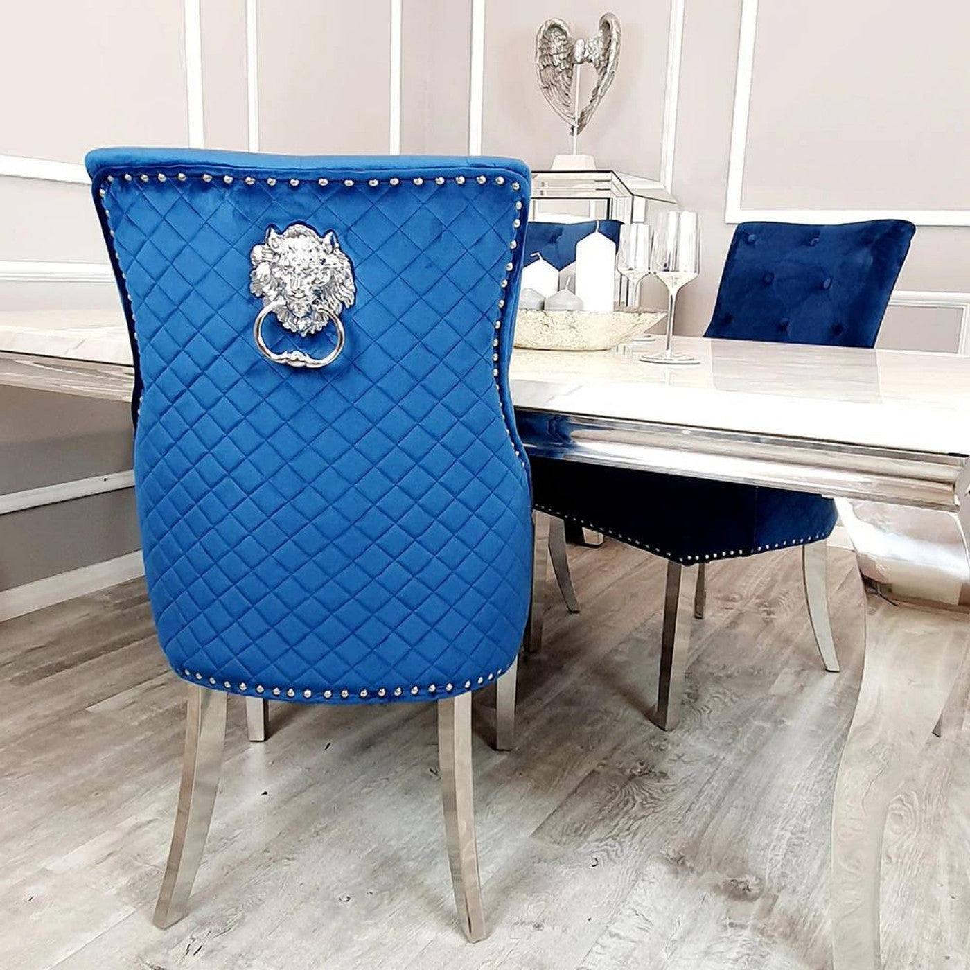 Bentley Dining Chair with Lion Knocker & Quilted Back - Furniture Network