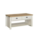 Highgate 2 Drawer Coffee Table - Navy, Cream, Grey - Furniture Network