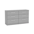 High-Gloss Lynx 6 Drawer Chest in Grey, Black, White, Brown, Silver - Furniture Network