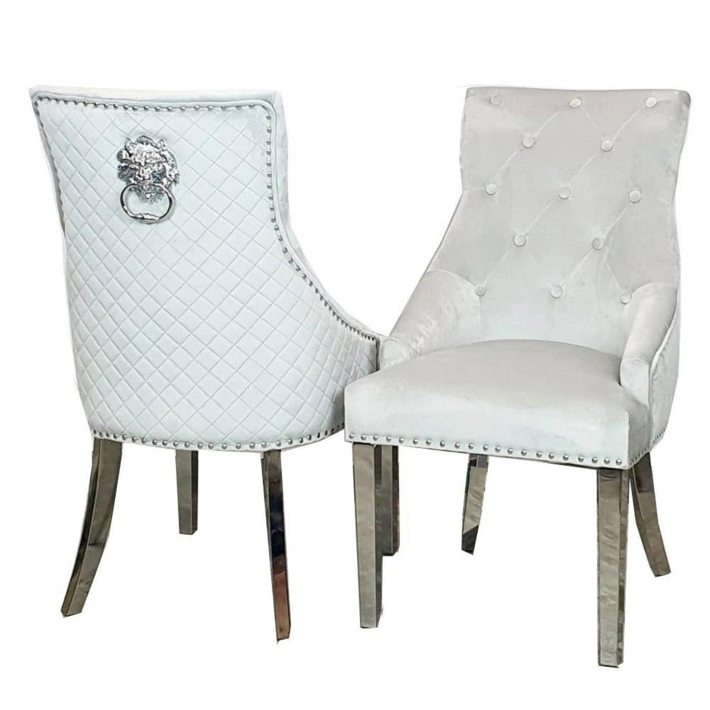 Bentley Dining Chair with Lion Knocker & Quilted Back - Furniture Network