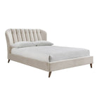 Elm Cream Velvet Fabric Bed - Queen, Double, King - Furniture Network