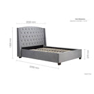 Balmoral Bed in Grey Velvet Fabric - Double, King, Super King - Furniture Network