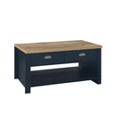 Highgate 2 Drawer Coffee Table - Navy, Cream, Grey - Furniture Network