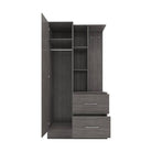 Nevada 1 Door Open Shelf Mirrored Wardrobe - Furniture Network