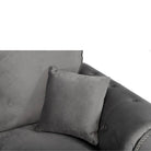 Oakland Full Back 3+2 Sofa Set in Grey Velvet - Furniture Network