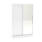 Lynx 2 Door Sliding Mirrored Wardrobe in White - Furniture Network