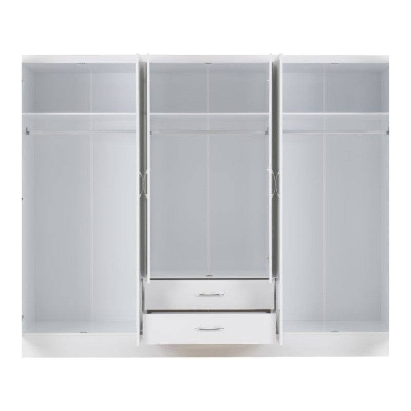 Nevada 6 Door 2 Drawer Mirrored Wardrobe - Furniture Network