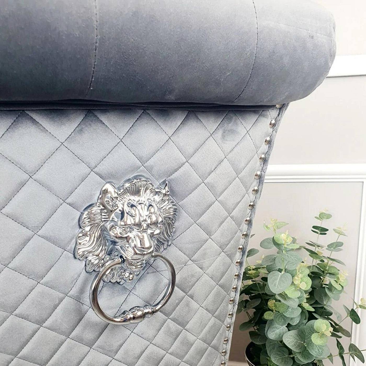 Emma Dining Chair with Lion Knocker & Quilted Back - Furniture Network