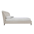 Elm Cream Velvet Fabric Bed - Queen, Double, King - Furniture Network