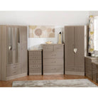 Nevada 3 Door 2 Drawer Mirrored Wardrobe - Furniture Network