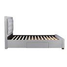 Woodbury Grey Velvet Fabric Storage Bed - Double, King, Super King - Furniture Network