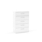 High-Gloss Lynx 5 Drawer Chest in Grey, Black, White, Brown, Silver - Furniture Network