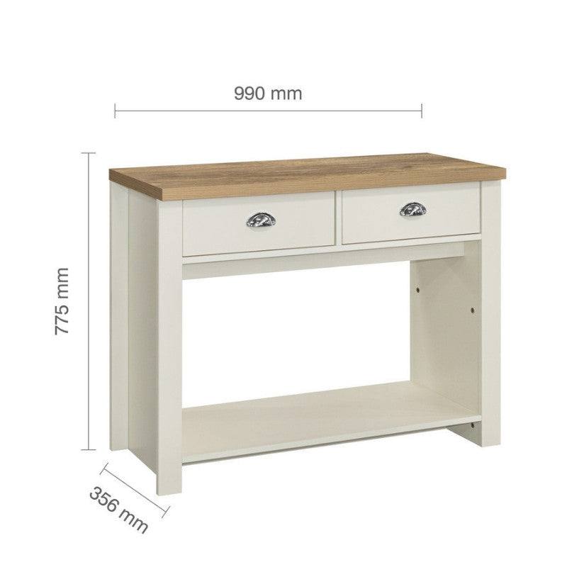 Highgate 2 Drawer Console Table - Navy, Cream, Grey - Furniture Network