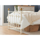 Atlas Cream Metal Bed - Single, Queen, Double - Furniture Network