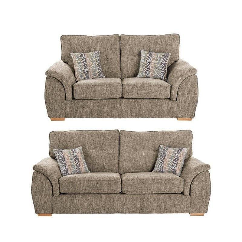 Bespoke Ashley Sofa 3+2 Sofa Set, Footstool, Armchair - Grey, Beige - Furniture Network