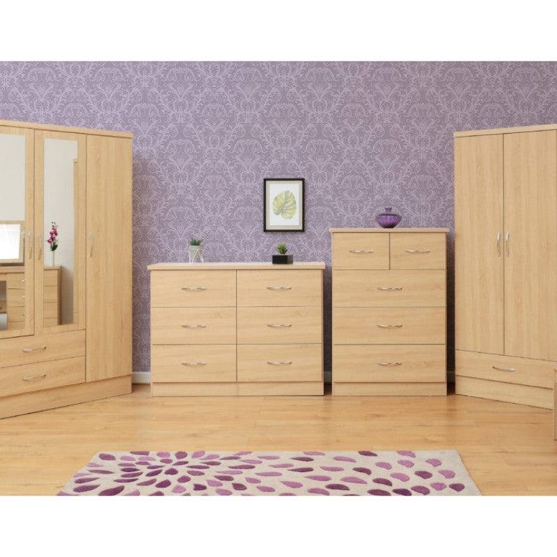 Nevada 3 Door 2 Drawer Mirrored Wardrobe - Furniture Network