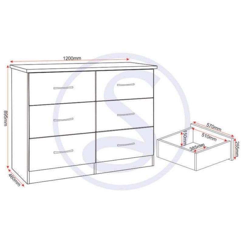 Nevada 6 Drawer Chest - Furniture Network