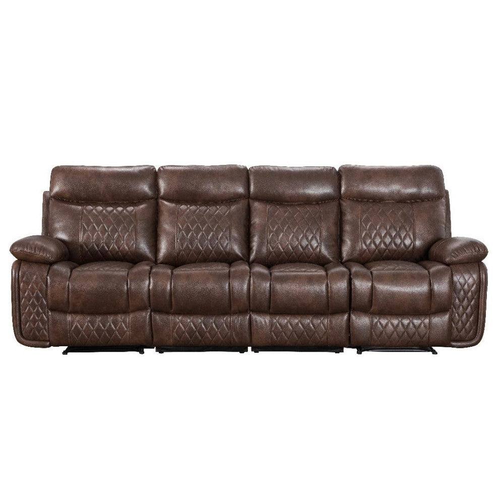 Atlanta Leather Recliner Corner Sofa, Grey or Brown - Furniture Network