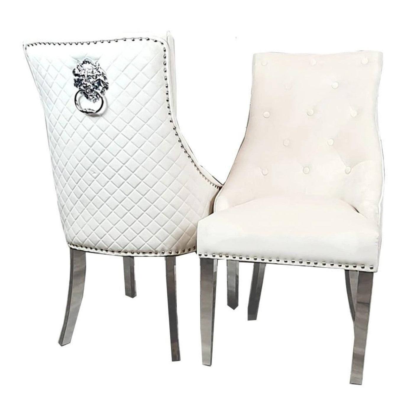 Bentley Dining Chair with Lion Knocker & Quilted Back - Furniture Network